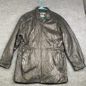 Robert Comstock Endurance Coat Mens 38 Brown Leather Overcoat Thinsulate Lined
